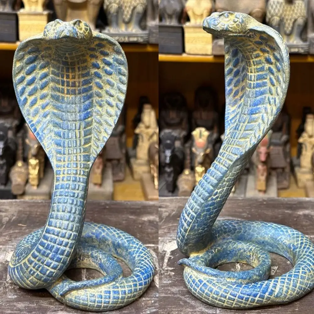 Funny Lifelike 3D Cobra Model Toy Snake Ornament Simulated Cobra Figure Home Decor Scales Animal Simulation Model Halloween