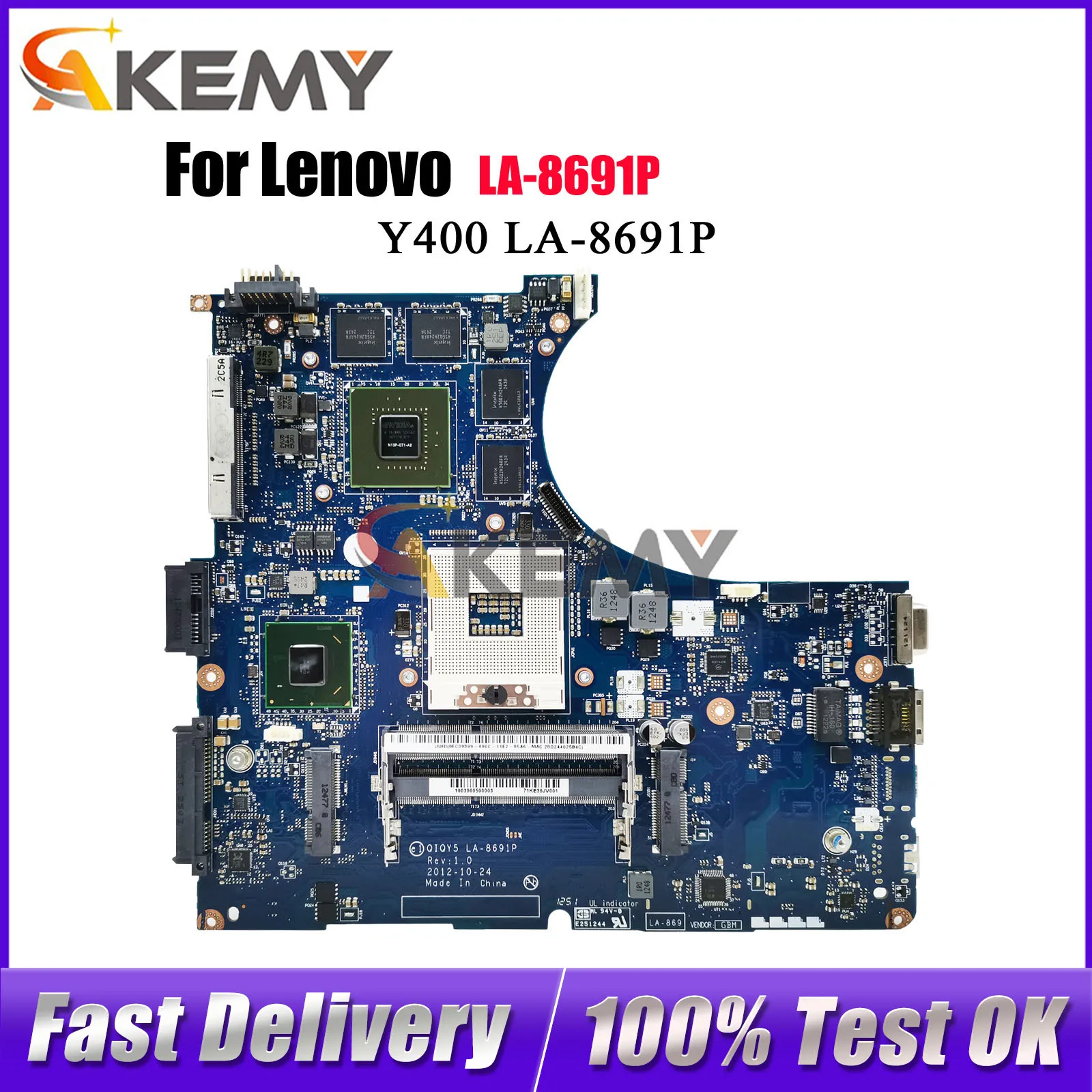 

Материнская плата для ноутбука Lenovo Ideapad Y400 LA-8691P с HM76 GT650M 2 ГБ DDR3, 100% протестировано, ОК
