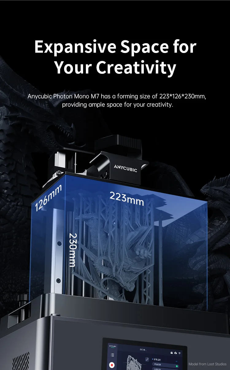 ANYCUBIC Photon Mono M7 14K Mono MSLA 3D Printer 10'' 14K LCD Resin 3D Printer Speed Up to 150mm/h Printing Size 223*126*230mm