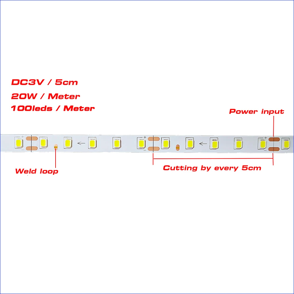 Ruban LED à Courant Constant SMD2835, Bande de 5 Mètres, 7MM-5B20C, 20 W/M, 200mA, Document Unique, 3000K/4000K/6500K, Courroie LED Flexible