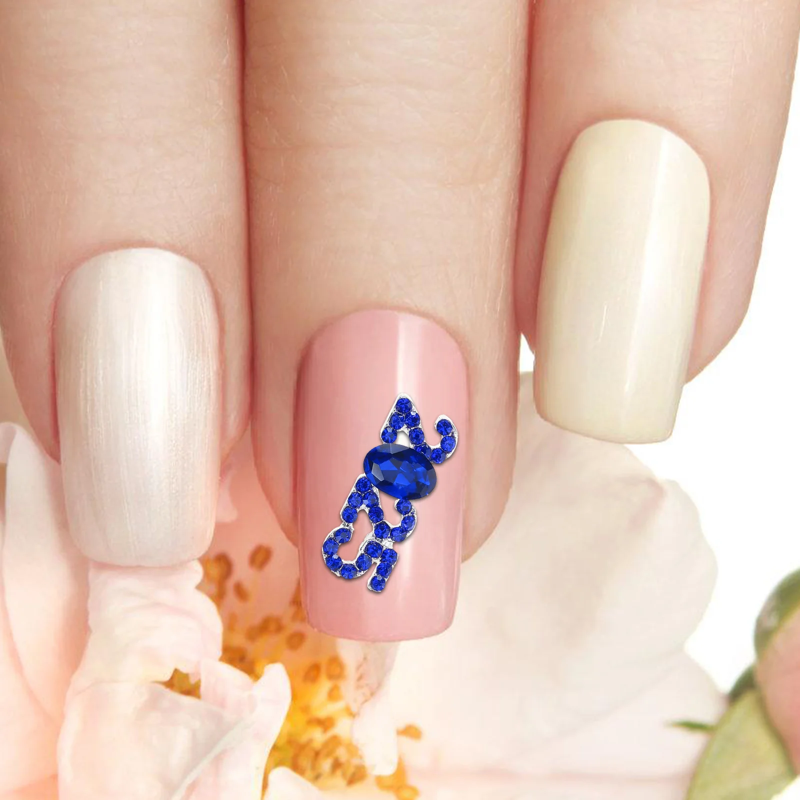 5 個合金ネイルチャームスパークリングラインストーン 2025 番号 DIY ネイルデコレーションマニキュアチャーム偽爪女性用