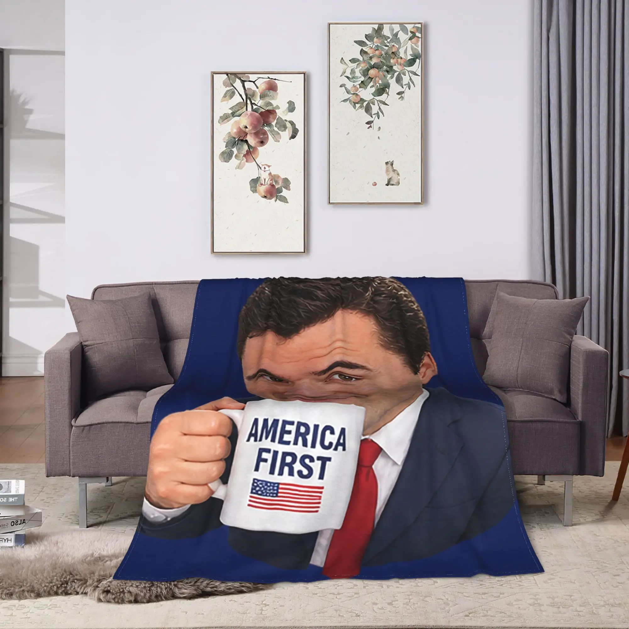 Comfortable Throw Blanket Plane Travel Charlie Kirk Meme Blanket  Flannel Bedspread For Sofa Home Novelty Sofa Bed Cover