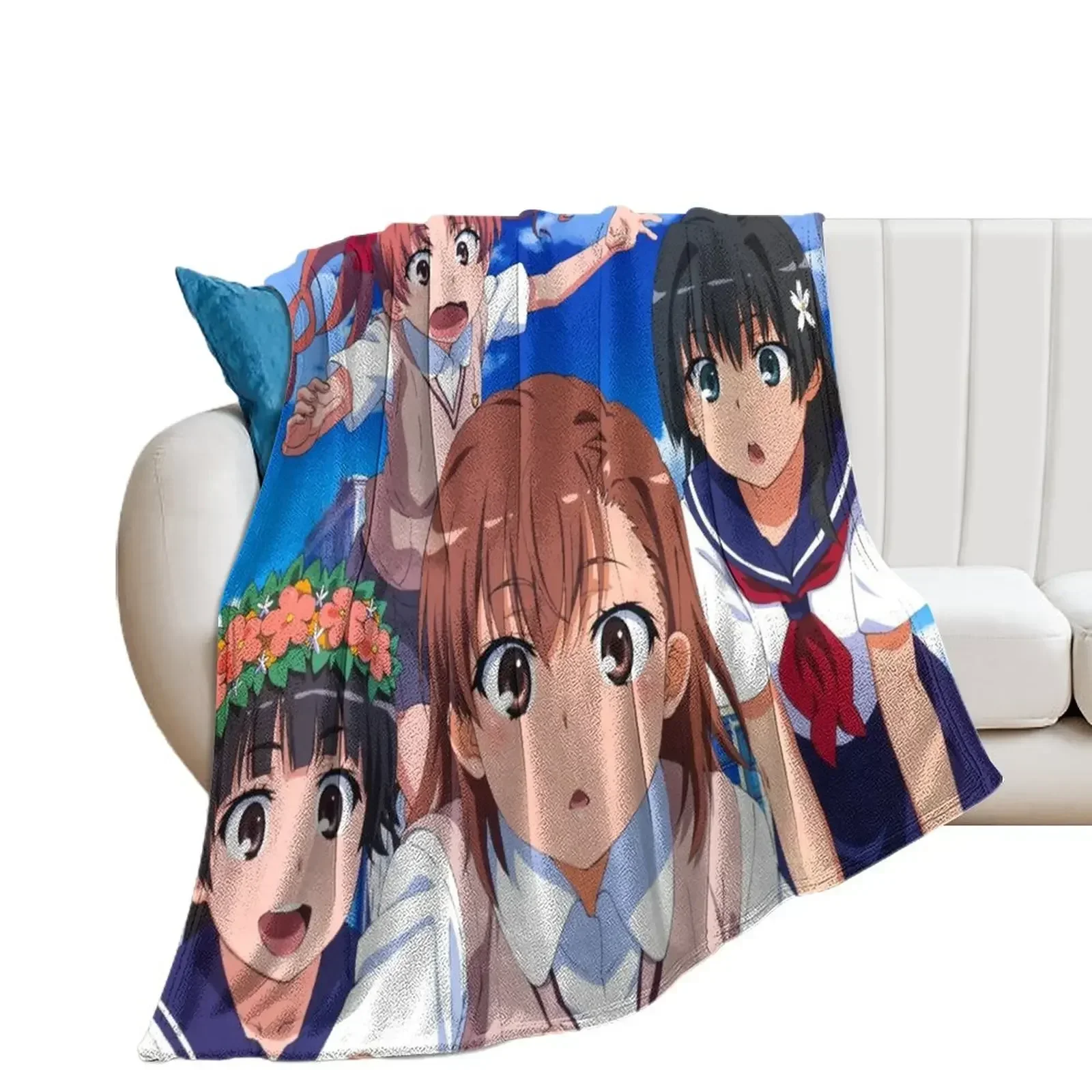 

Toaru Kagaku - Misaka Mikoto, Shirai Kuroko, Saten Ruiko, Uiharu Kazari Throw Blanket Flannels Blankets
