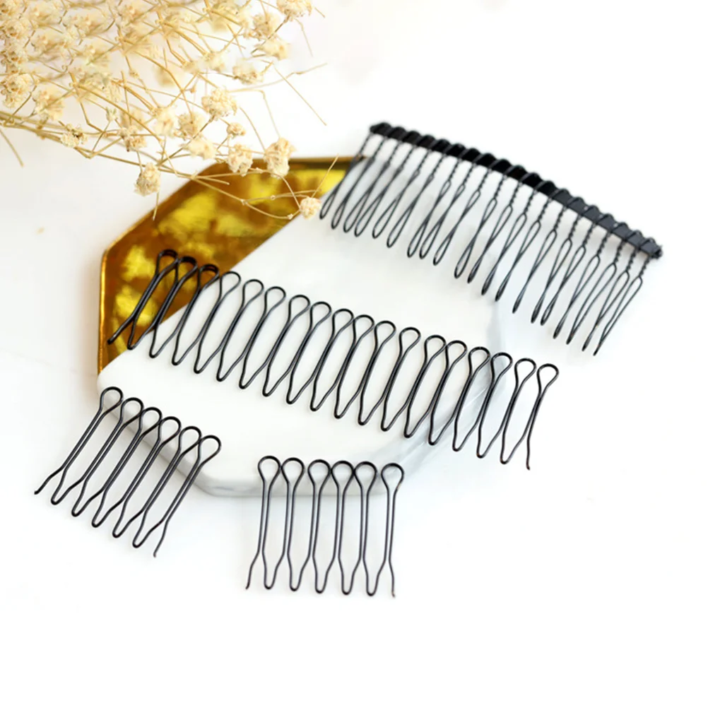 5 Pcs Invisible Hair Finishing Fixer Comb Clip Women Accessories Girl Pin Black Metal U Shape