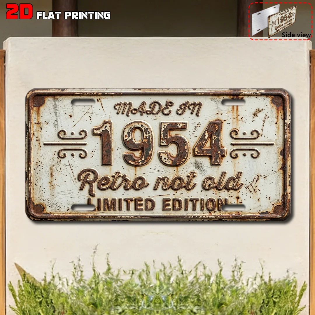 2D Flat - [Open ] 2D Fla[], 1 Pack, 1954 Limited Edition Retro Sign, Home Decor, Birthday Gift (6 Inches X 12 Inches), Garage De