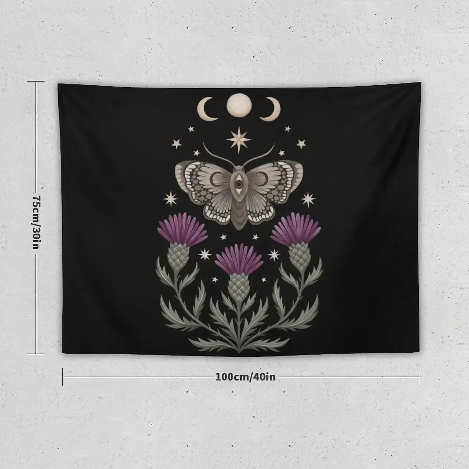 Thistle and moth Tapestry Decoration Aesthetic Home Decor Aesthetic Bedroom Decor Kawaii Room Decor Tapestry