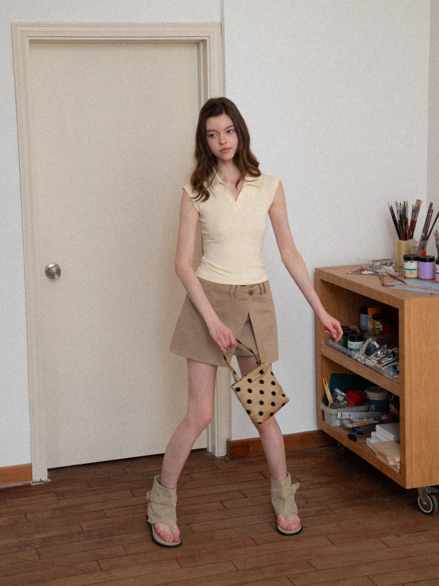 Fashionable Layered Skort Pants High Waist Women's Casual Summer Shorts Real Two-Piece Design Detachable Asymmetrical Elements