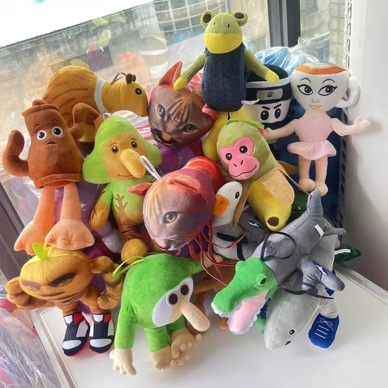 Brainrot ألعاب من نسيج مخملي تونغ الصحور بلوشي الكرتون التمساح الشمبانزييني دمية الزخرفية Tralalero Tralala أرقام الموز لعبة هدية