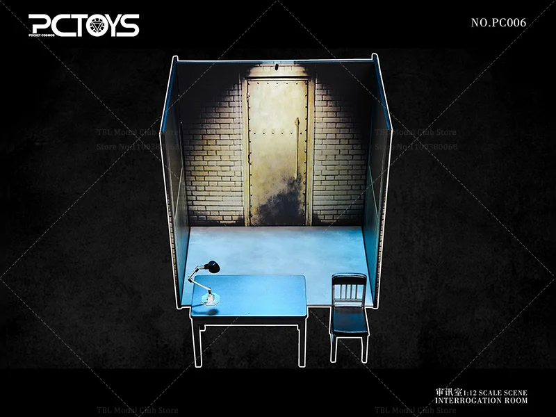 PCTOYS รุ่น PC006 ชุดโต๊ะและเก้าอี้จำลองห้องสอบขนาด 1/12 สำหรับฟิกเกอร์แอคชั่นขนาด 6 นิ้ว อุปกรณ์ประกอบฉากฉากทหาร