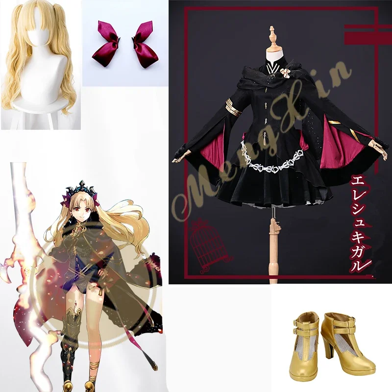 Anime FGO Fate Grand Order Ereshkigal Coat Black Dress Uniform Outfit Cosplay Costumes Halloween Clothes Custom Made OA3363