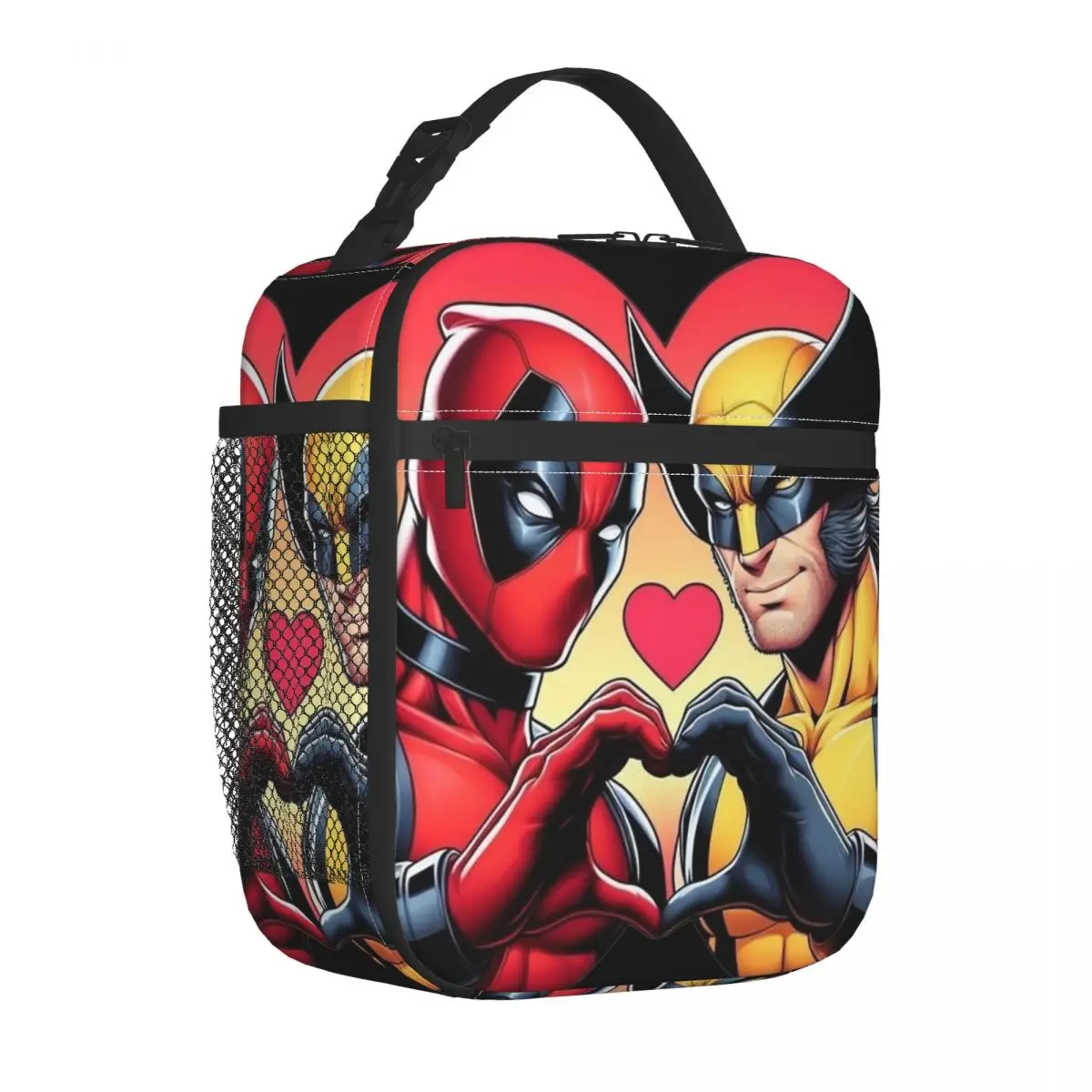 Deadpool e Wolvierine Best Friends borse per il pranzo isolate contenitore per il pranzo portatile borsa termica Tote Lunch Box School Travel Men