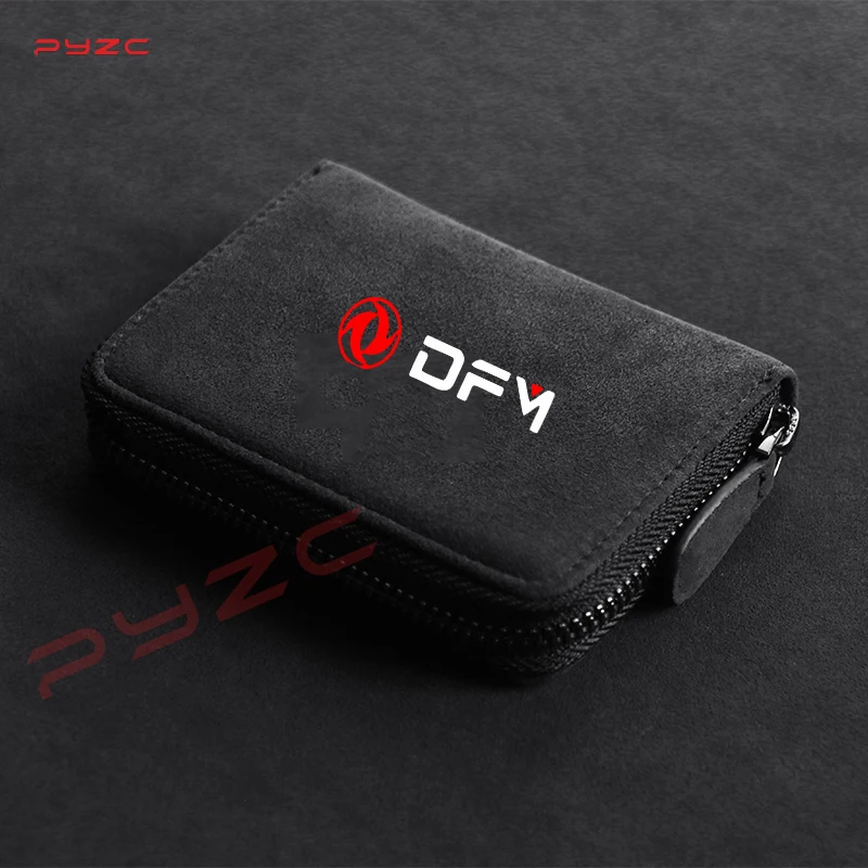 Card Holder Women Men Wallets Suede Car Driver Licence Cards Bag Zip Coin Purse for Dongfeng DFM AX7 H30 S30 DFSK SX5 SX6 AX4