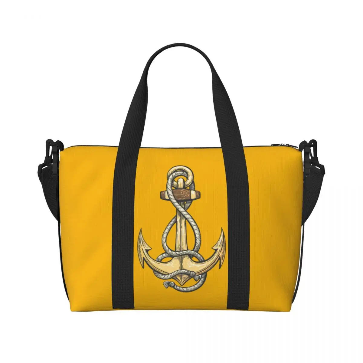 Custom Nautical Anchor Beach Tote Bag Women Sailor Adventure Big Compartment Beach Gym Travel Bags