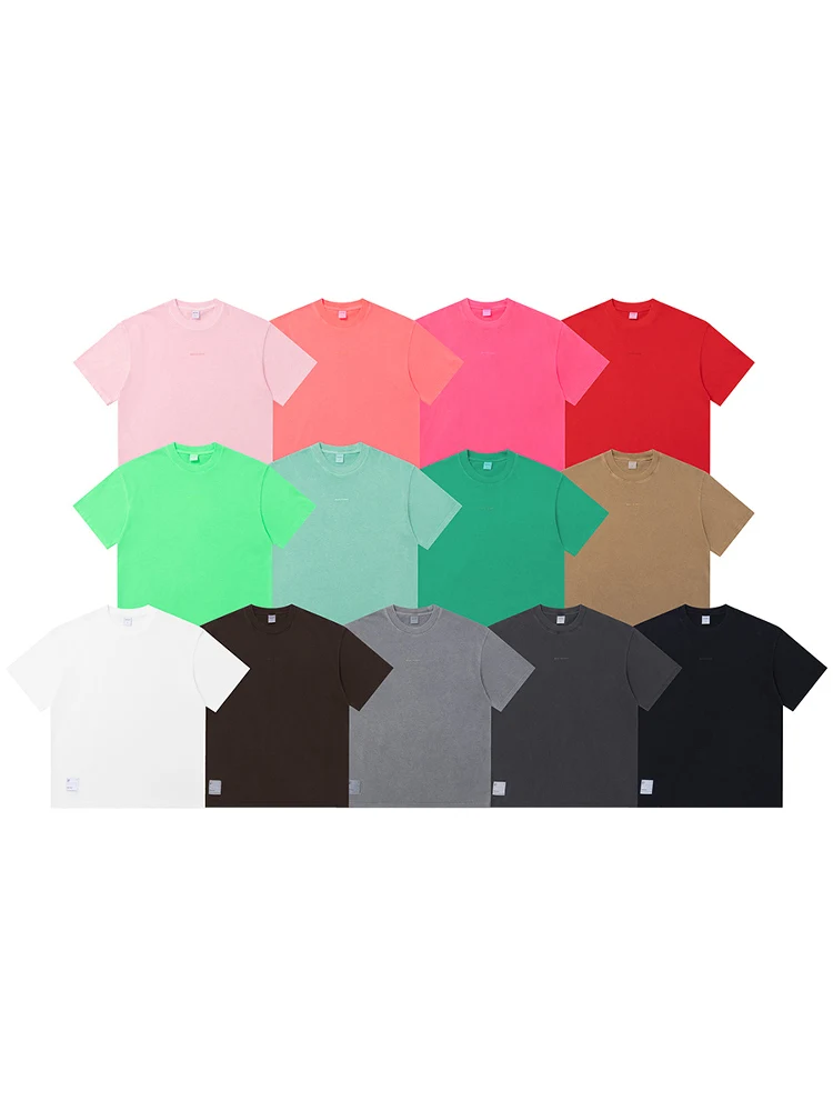 

Новая летняя повседневная свободная футболка оверсайз из плотного материала в американском стиле, универсальная, для пар, с круглым вырезом