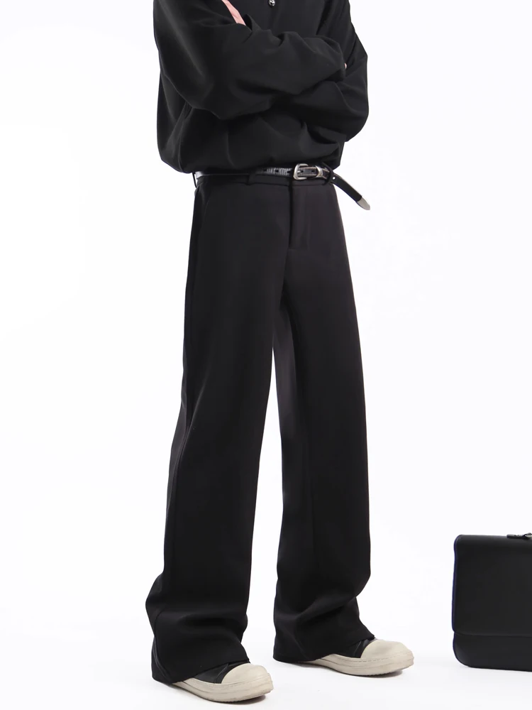 

Heavyweight Starry Night Thiened Winter Men's Casual Pants Mid-Waist Slim Fit CleanFit Woolen Long Trousers Straight Leg