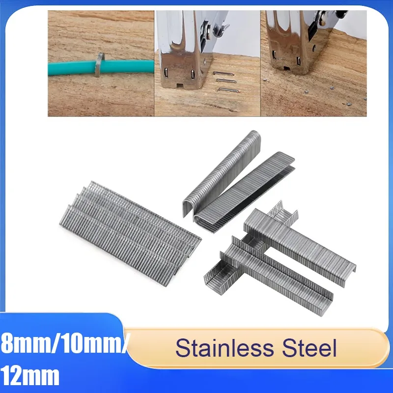 

1000Pcs U/T/Door Shaped Staples 8/10/12mm Manual Brad Nails for Furniture Upholstery Staple Gun Stapler Machine Accessories