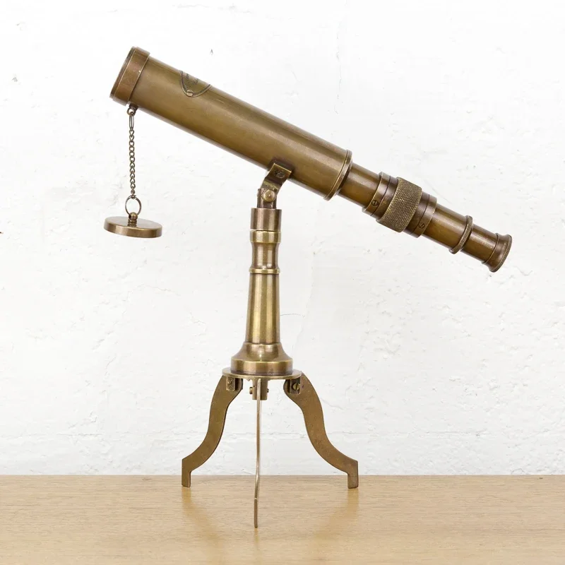 Model Room Office Desktop Retro Single Tube Telescope Ornaments Made of Old Decoration Soft  Light Luxury Ornaments