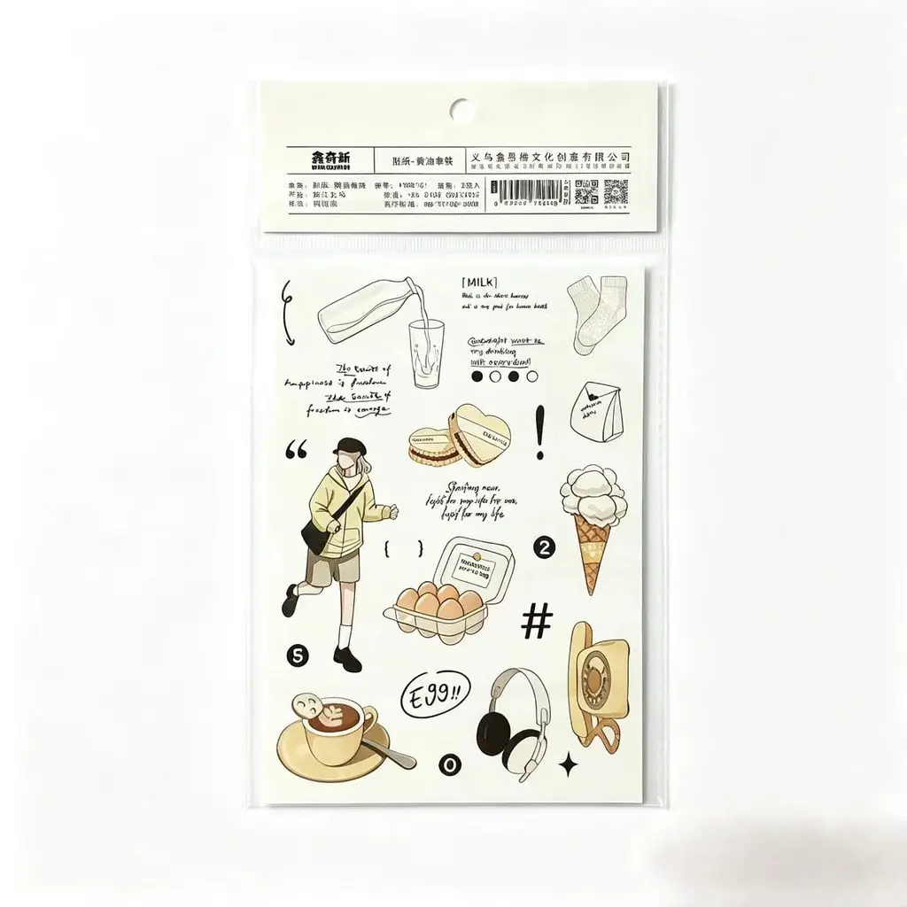 Weekend Convenience Store Themed Paper Stickers 1PC Grocery Food Graphic Decals for Journal Scrapbook DIY Collage Embellishment