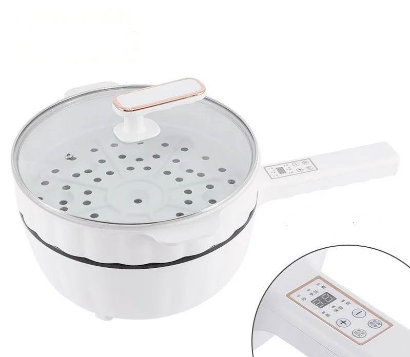 Factory Wholesale Price Multi Cooker Hotpot and Grill Electric Egg Boiler and Fry Pan Electric Cooking Pot With Glass Lid