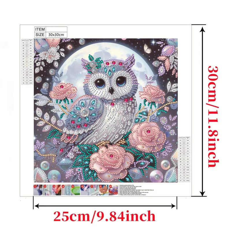 RUOPOTY 5d Special Shape Diamond Art Kits For Beginners Adults Owl Crystal Rhinestones Diamond Painting For Home Wall Decoration