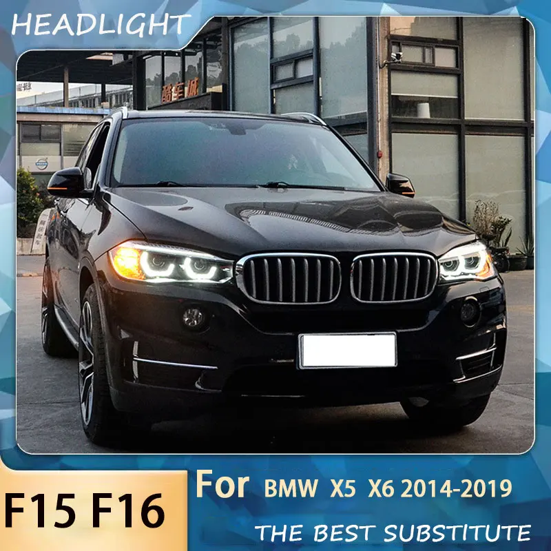 Car Lights For X5 F15 2014-2019 X6 F16 LED Auto Headlights Assembly Upgrade M5 Competition Bicofal Lens LHD RHD Lamp Accessories