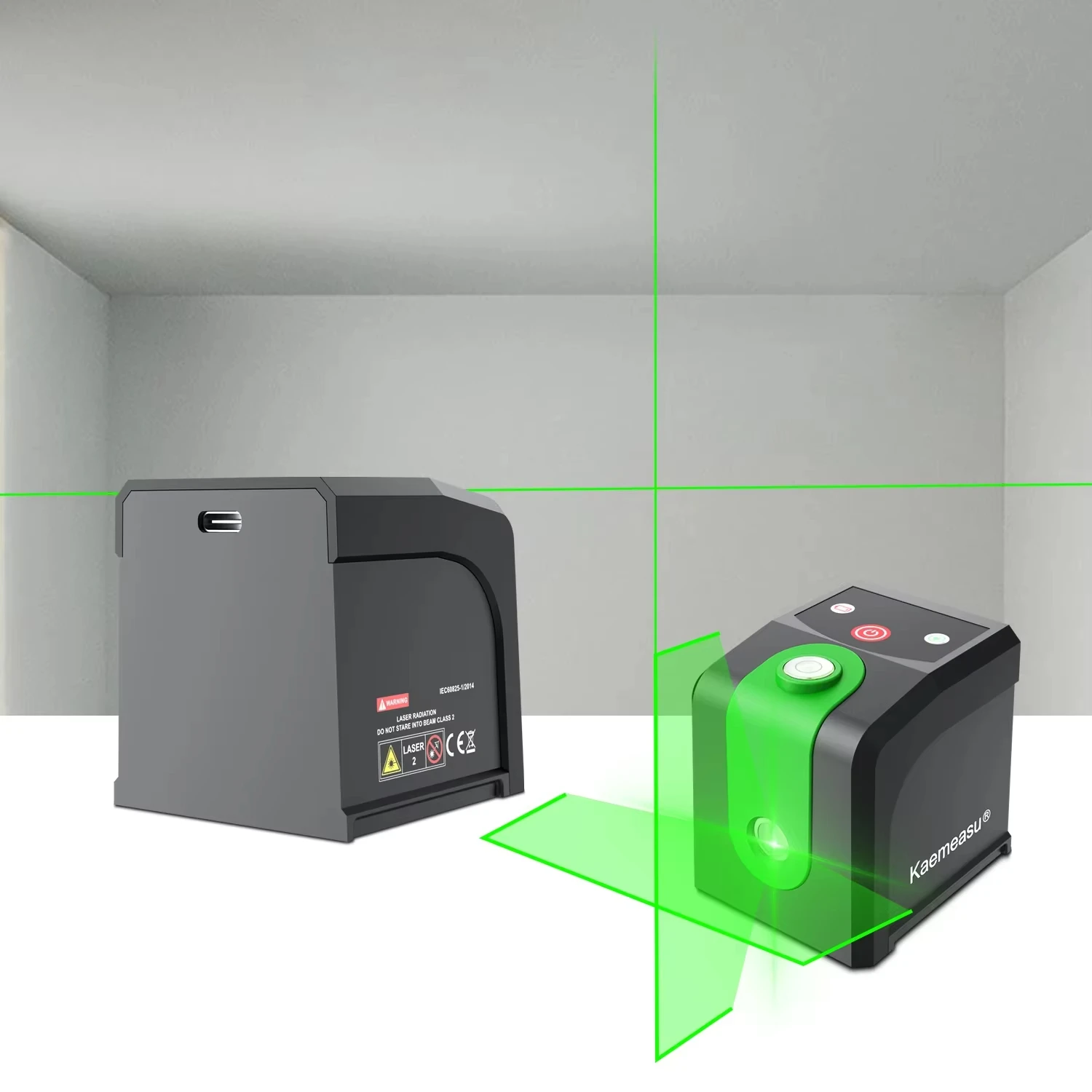 Mini Pocket Compact Self-Leveling Laser Level, Bright Green 360-Degree Laser Planes, Rechargeable, Magnetic Mount