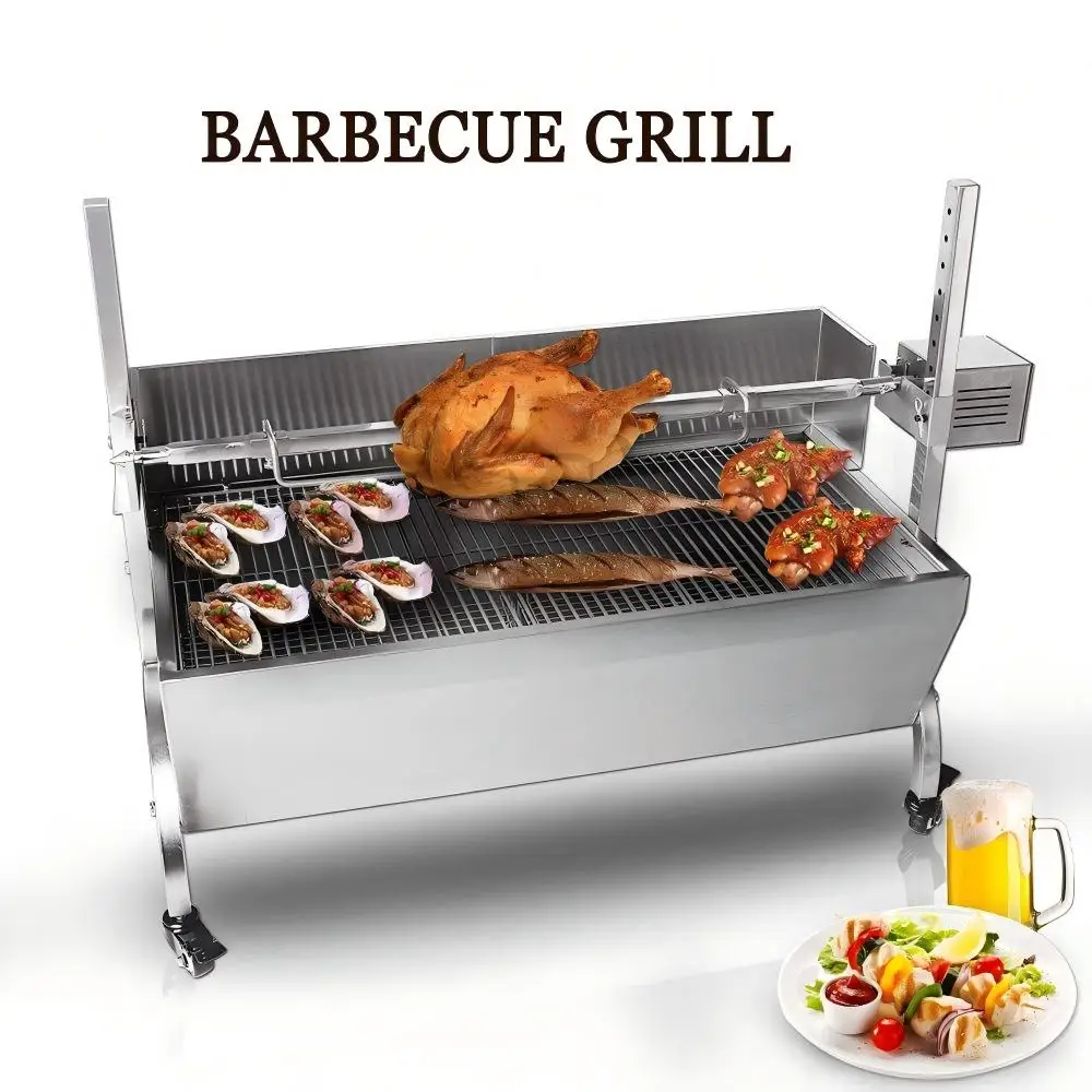 -For Steel Portable Outdoor BBQ Grill for Whole Lamb Hog Pork Roasting Charcoal Roaster Spit Rotisserie with Folding Design&