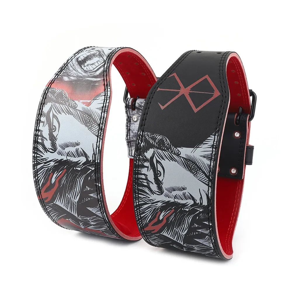 

New PU Piney Velvet Animation Personalized Design Fitness Belt Deadlift Squat Training Sports Support Belt