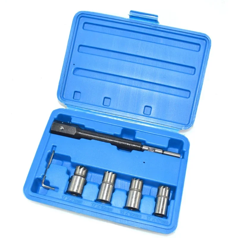 

1 Set Injector Remover 5Pcs Diesel Injector Seat & Cleaner Carbon Remover Seat Tools Cutter Milling Cutter Set Universal