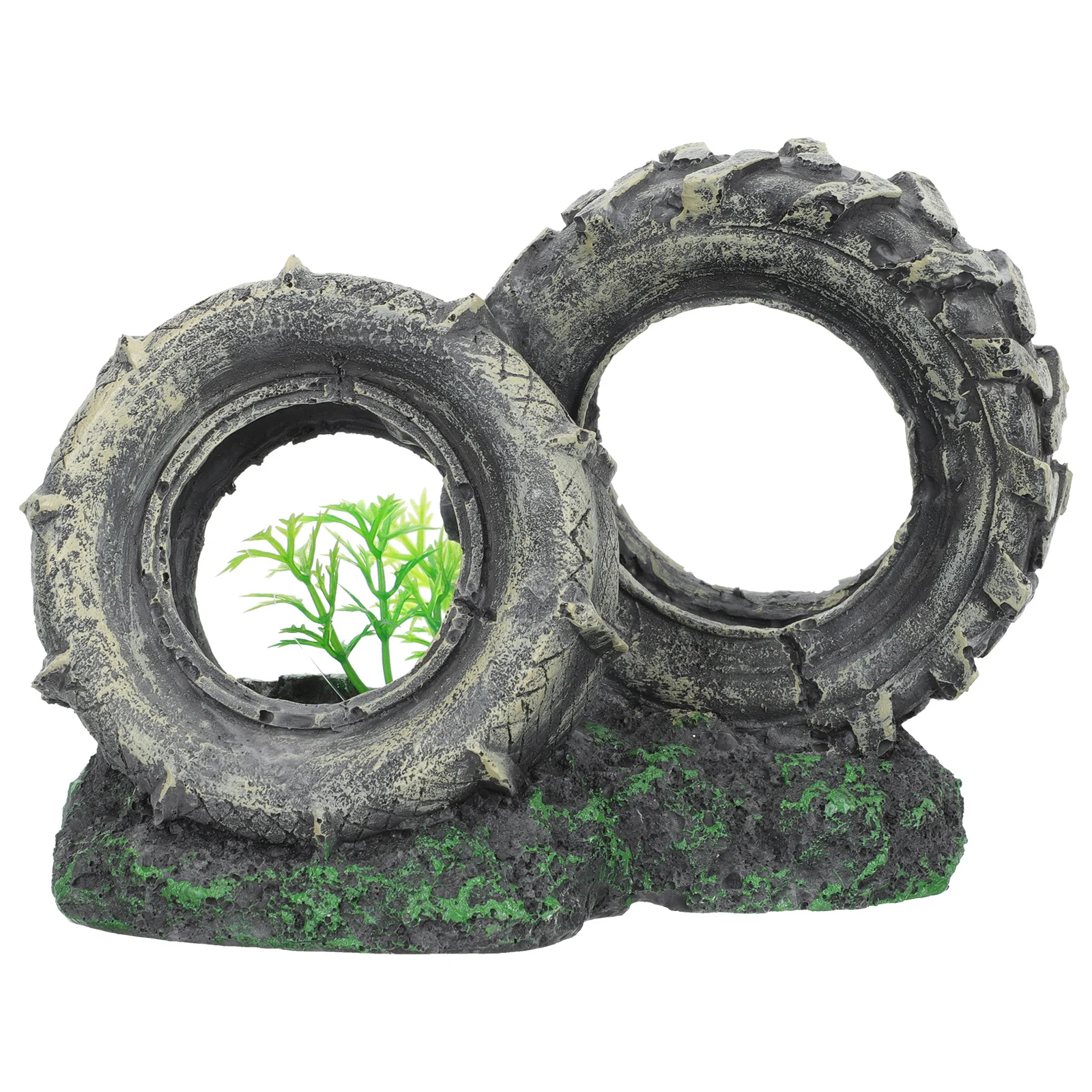 

Fish Tank Resin Car Tire Decor Aquarium Supplies Unique Design Easy Care Lifelike Fish Tank Resin Decor Shrimp Hiding Place