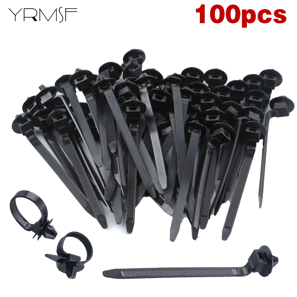 100PCS Nylon Cable Ties Detachable Self-locking Cord Ties Straps Fastening Loop Plastic Clamp Clips Reusable Wire Ties for Home