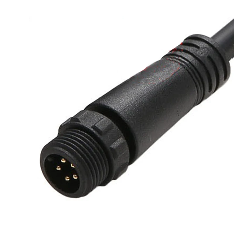 M12 Male Female Docking Connector Outdoor Waterproof IP67 2 3 4Pin Aviation Plug Socket for Automotive Industrial LED Power Cord