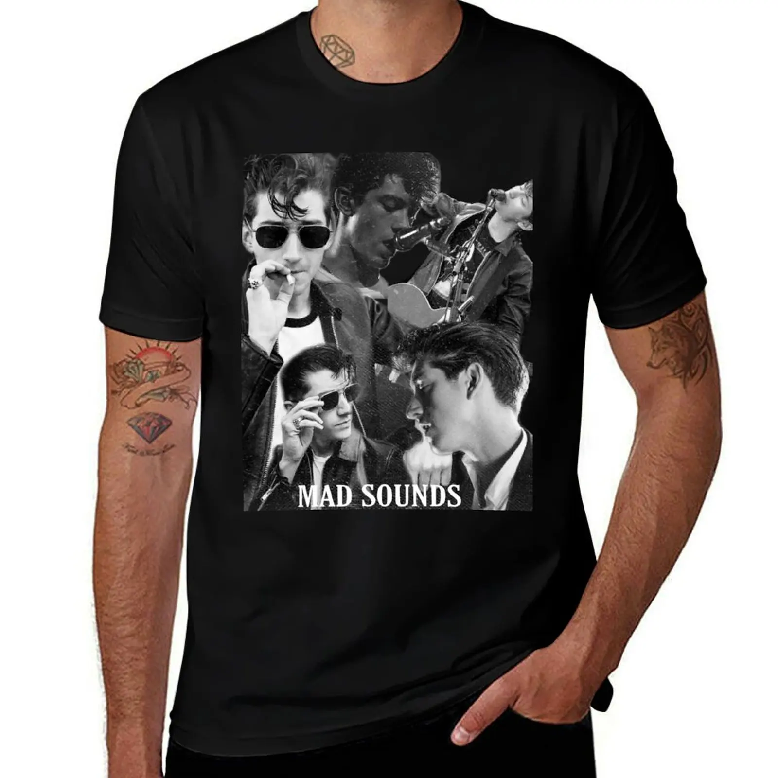 Alex collage print T-Shirt No Iron Casual Short Sleeve Top