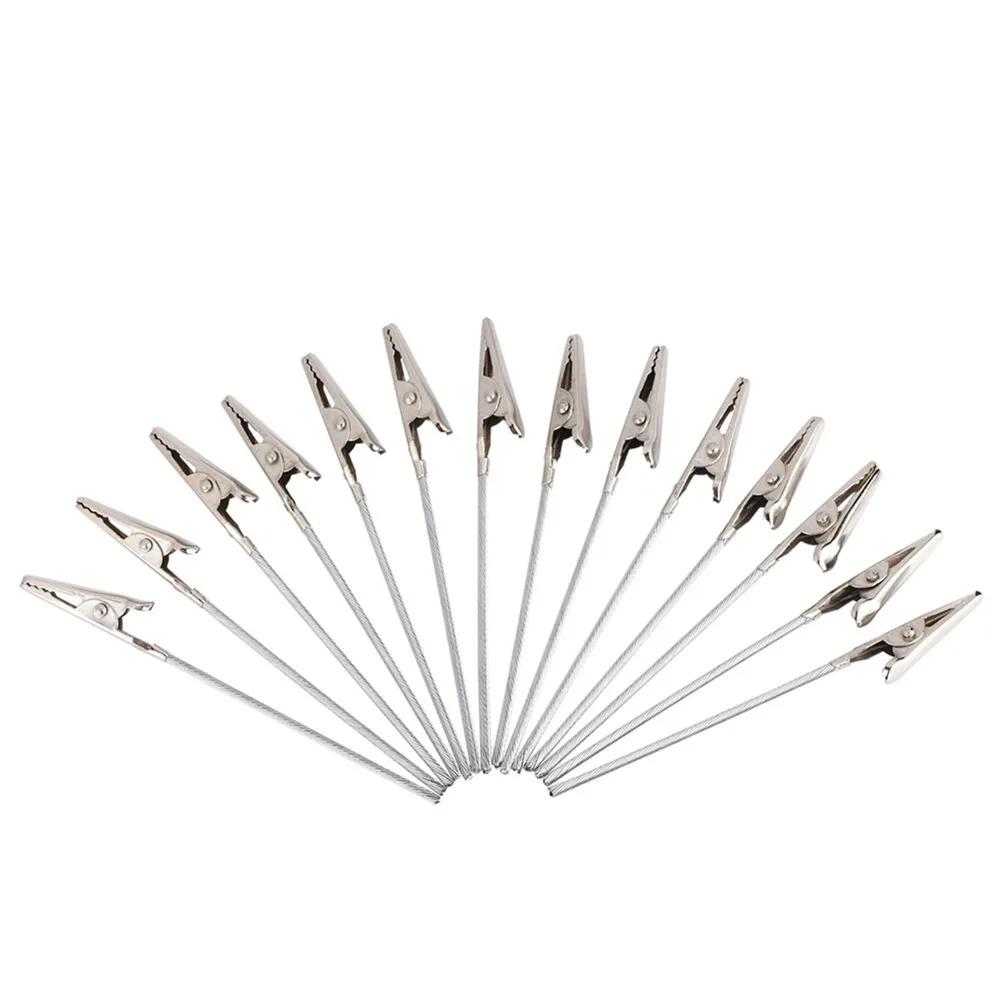50 Pcs 4 Inch Wire Alligator Clips Metal Iron Alligator Clamp Card Holder Clips Long-Tailed Photo Memo Clips Card Making