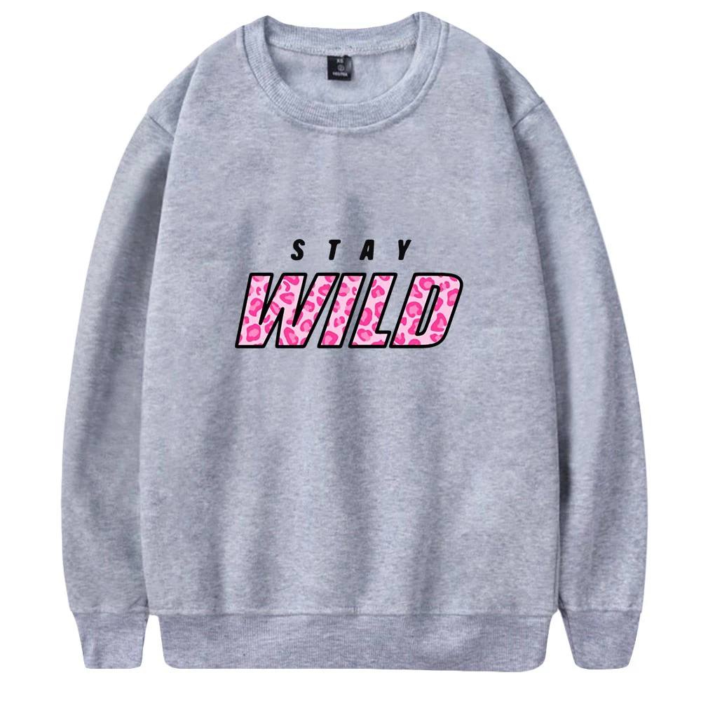 Stay Wild girocollo felpa con cappuccio lettera modello stampato Harajuku confortevole cotone Unisex o-collo con cappuccio top