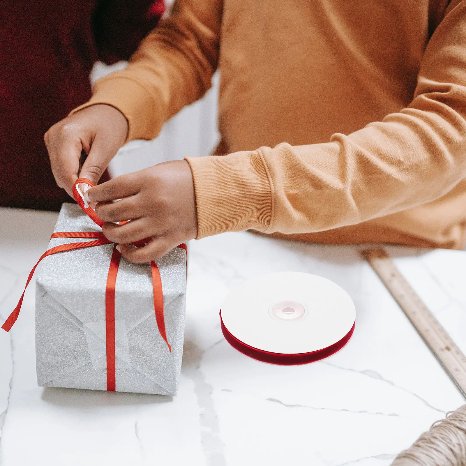 

1 Roll Diy Present Ribbon Multi-Function Cuttable For Gift Wrapping Party Crafts Festival Decoration Home Accessory