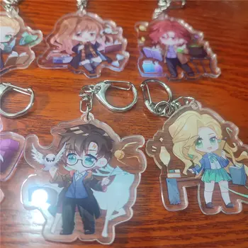Anime Harries Potter Hermione Granger Ron Weasley Draco Malfoy Cosplay Portachiavi in acrilico con ciondolo Accessori di scena per Halloween Regalo 8 best sales harry potter malfoy - №3