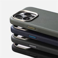 Luxury Alloy Lens Frame Particle PU Leather Magnetic Case For iPhone 16 Pro Max 15 14 Pro 13 For Magsafe Wireless Charging Cover
