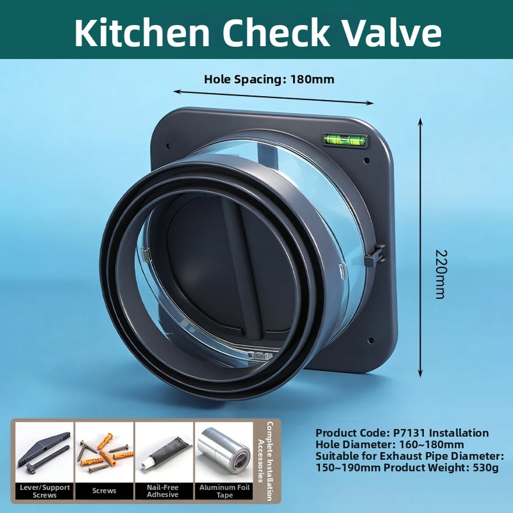 

Backflow Check Valve High-Temperature Resistant Efficient Backflow Prevention Check Valve For Kitchen Bathroom Exhaust Systems