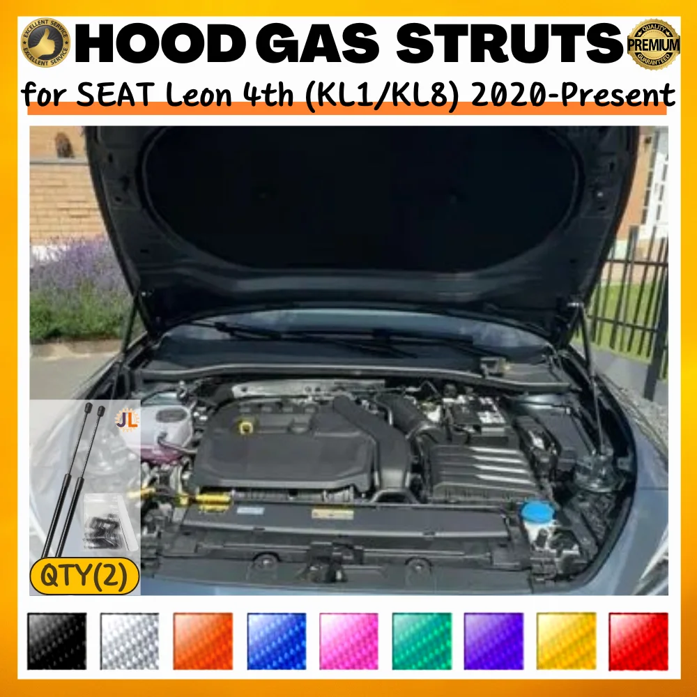 

Qty(2) Hood Struts for SEAT Cupra Leon 4th (KL1/KL8) 2020-Present Front Bonnet Modify Gas Springs Shock Absorbers Lift Supports