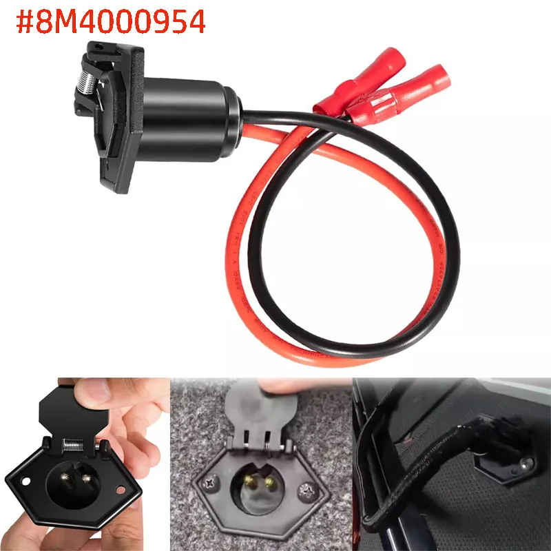 

8M4000954 Marine Trolling Motor Power Receptacle Plug, 2-Prong 50A, 12V, 24V or 36V Trolling Motors, for Bow-Panel Installation