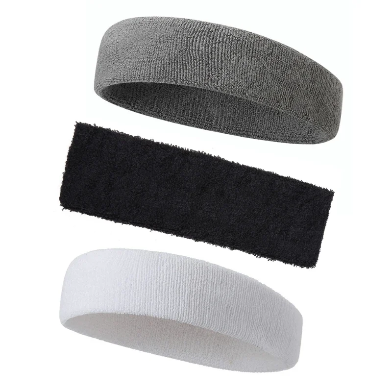 B36F Sweatbands Headband/Wristband for Men & Women Moisture Wicking Athletic Cotton Terry Cloth Gym Outfit