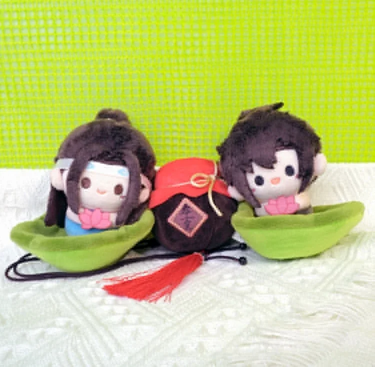 Anime Grandmaster of Demonic Cultivation WeiWuXian LanWangJi Cosplay Cartoon Fluffy Lotus Maumet Pendant Puppet Charm Xmas Gift