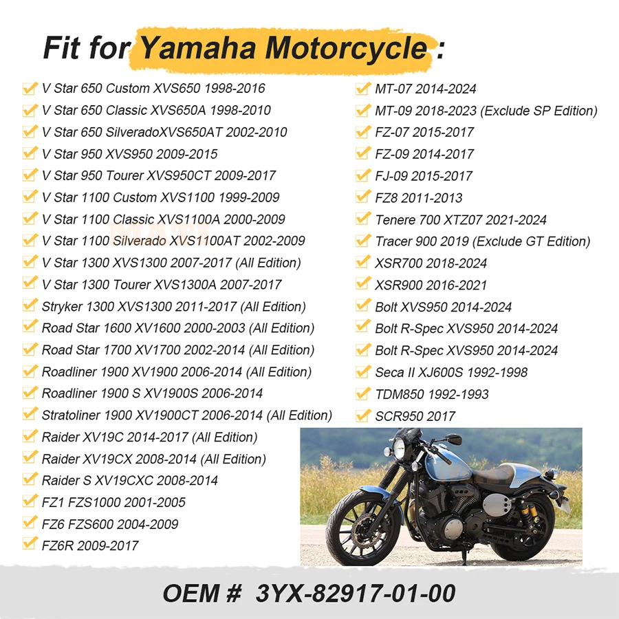 Waterproof Left Clutch Lever Switch For Yamaha V Star Road Star Bolt R-Spec Raider 650 950 1100 1300 1600 1700 1900 1992-2024 - view 6