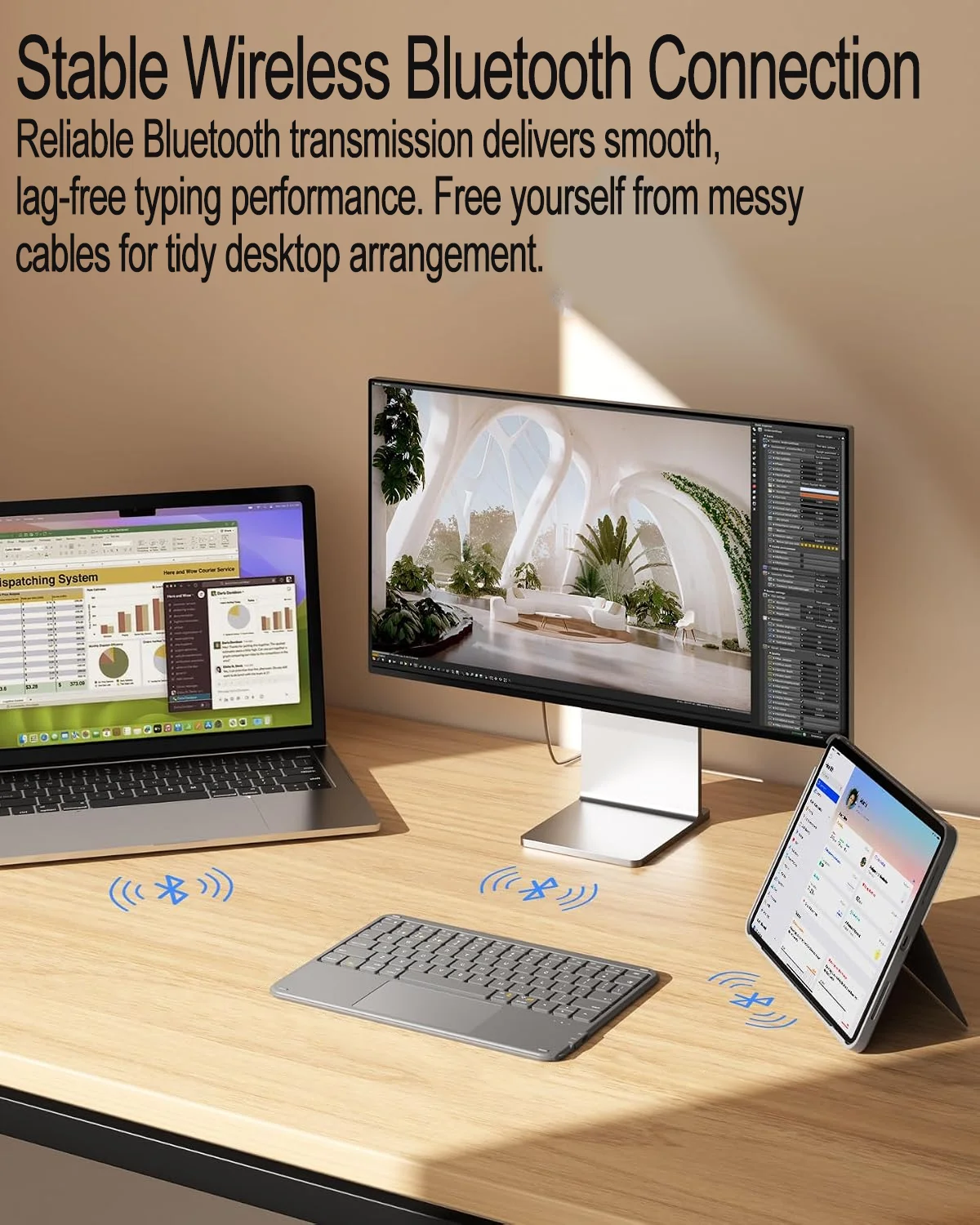 Wireless Trackpad Portable Keyboard for iPad Mini Air Pro iPhone Huawei Lenovo Samsung Smartphone Phone Tablet iOS Android image 3