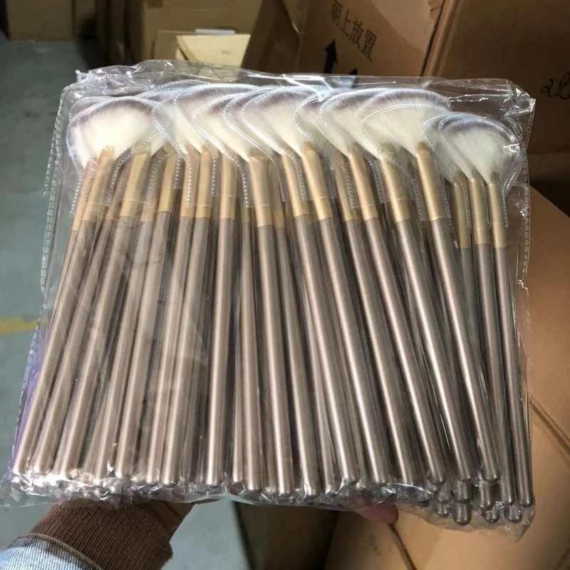 10/20/50PCS Brocha Multiusos en Forma de Abanico, Suave, para Iluminador, Colorete, Contorno, Polvo Suelto, Mascarilla Facial, Herramientas de Belleza