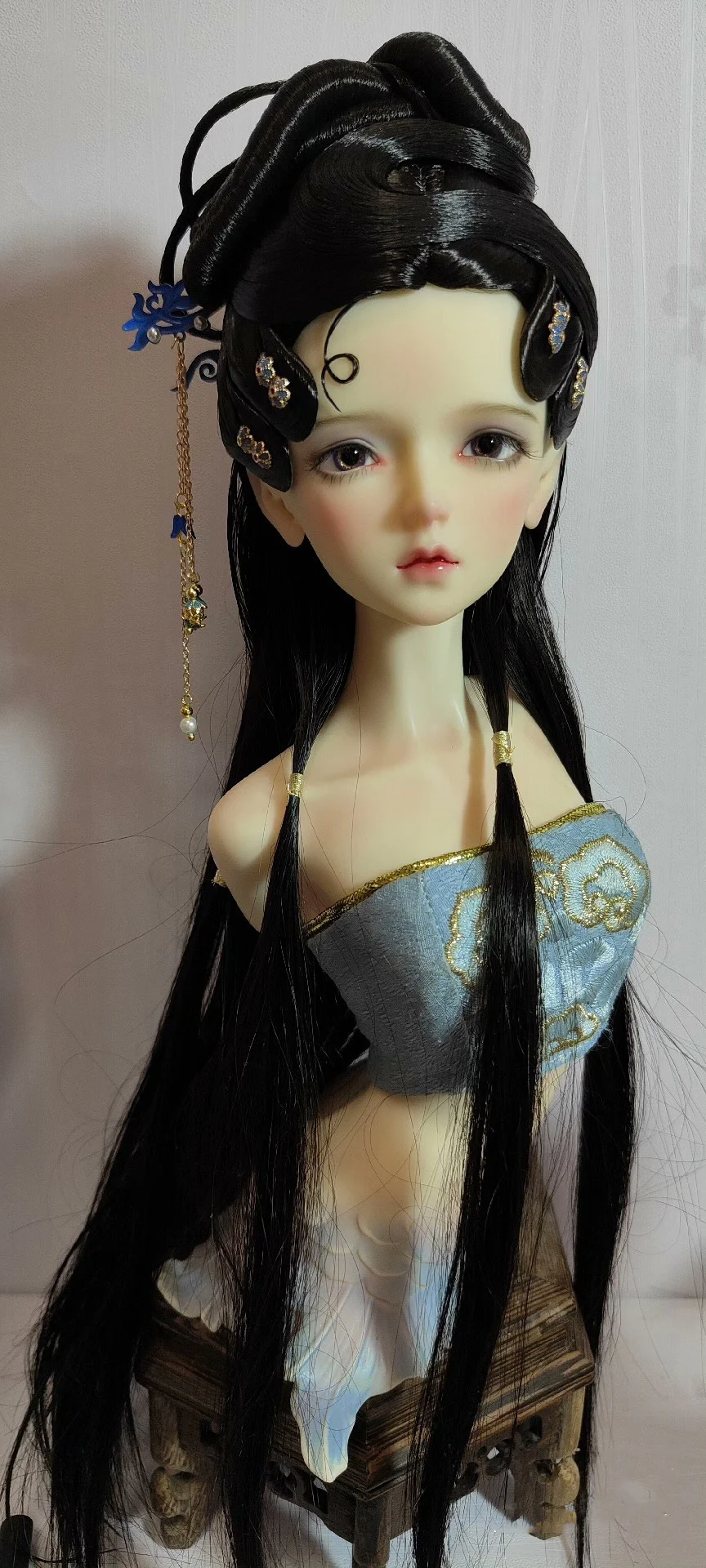 1/6 1/4 1/3 Ancient Costume BJD Doll Wigs Chinese Hanfu Vintage Long Hair Fairy Wig For MSD SD13 Girl SSDF Accessories A2038