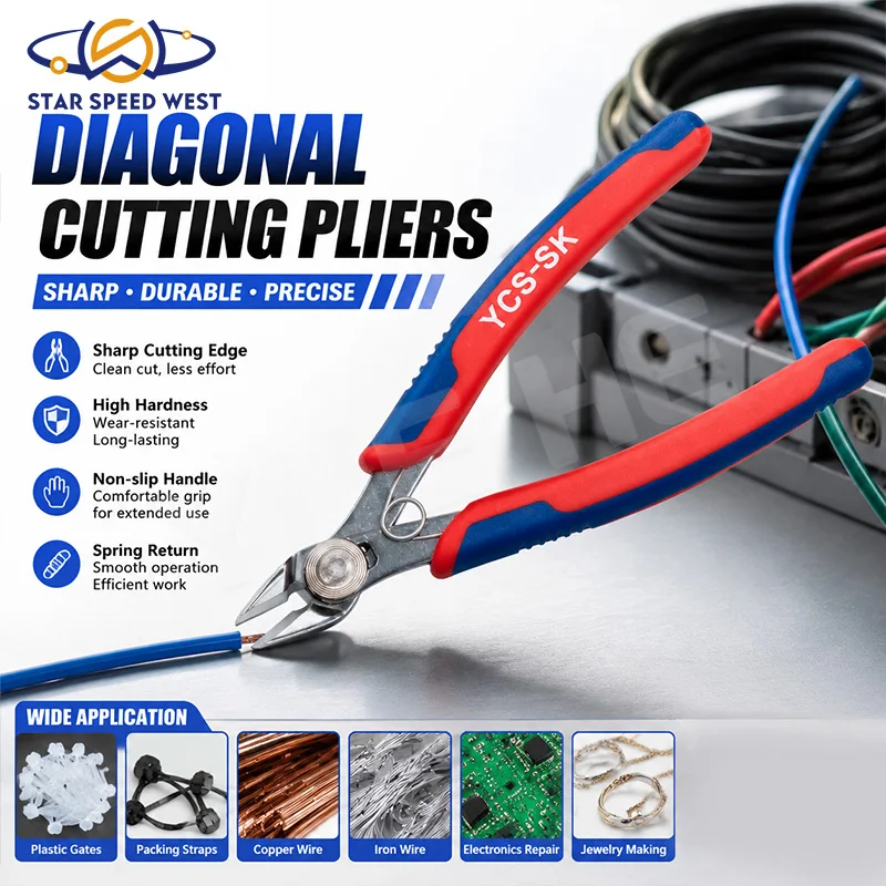 YCS YCS-SK Diagonal Cutting Pliers Return Spring High Hardness Sharp Edge Ergonomic Non Slip Handle for Phone Repair Hand Tools