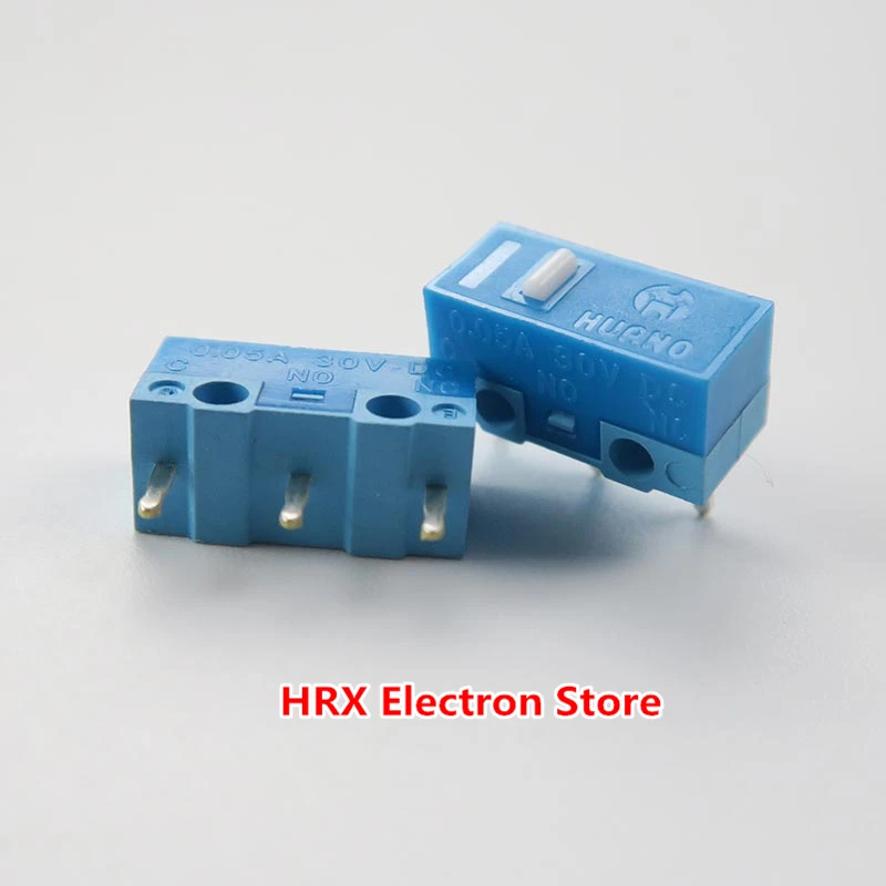 10PCS/LOT HUANO Mouse Micro Switch Button Silver Contact (Blue Shell / Blue / Pink / Yellow / Green / White) 6 Colors