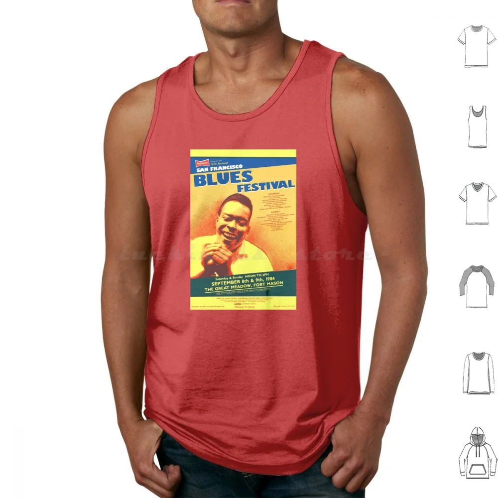 12th Annual San Francisco Blues Festival Tank Tops Print Cotton San Francisco Blues Festival James Cotton Blues Band